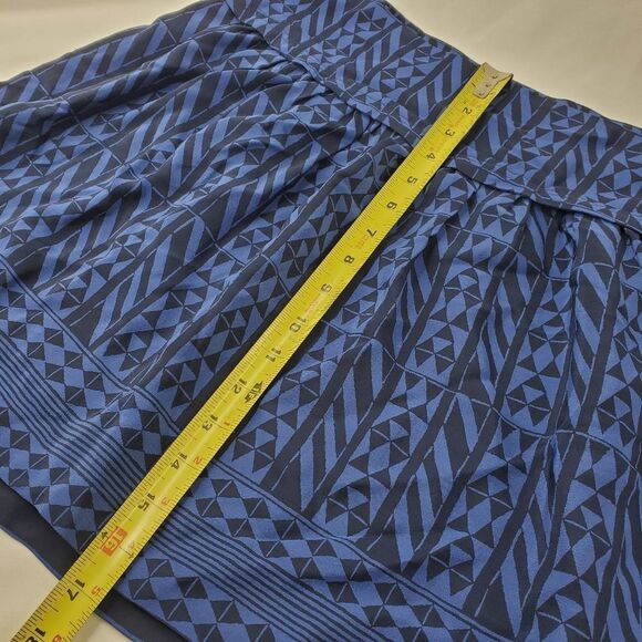 SILK 6 8 MADEWELL BLACK BLUE geometric print lined preppy mini SKIRT medium - Picture 4 of 11
